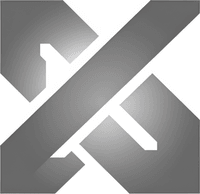 Минималистичный абстрактный логотип компании Альфинс Право в серых тонах на белом фоне